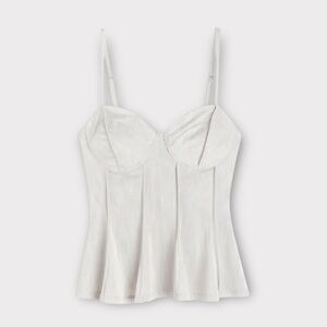 H&M Divided Corset-style Bustier Top Light Gray Size Small